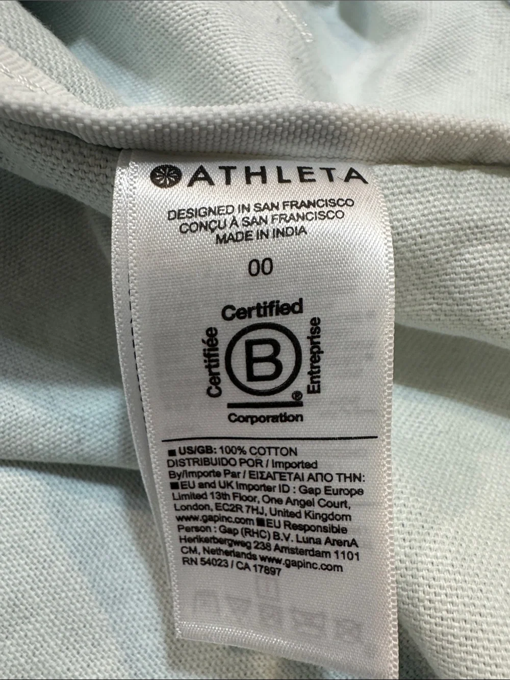 Athleta Light-to-Dark Blue Ombre Canvas Tote